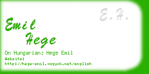 emil hege business card